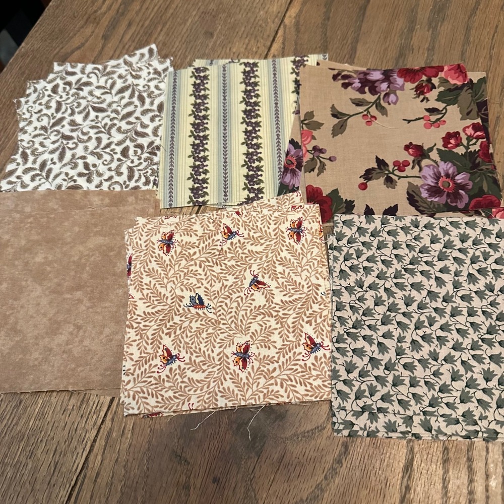 98 Precut 5 Inch Fabric Quilt Squares Floral Botanical Cotton Patchwork Lot - Picture 4 of 8